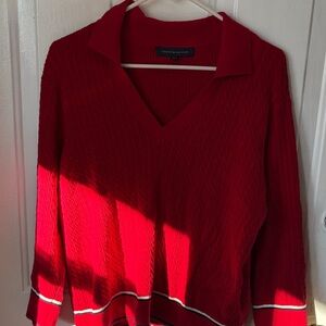 Tommy Hilfiger Women's V-Neck Sweater in Vibrant Red